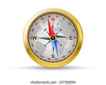 Golden compass, vector