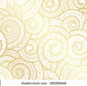 Golden complex tribal geometric pattern, vector