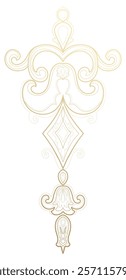 Golden composition lines, thin vintage luxury lines for decoration