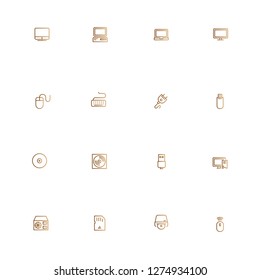 Golden computers icon set