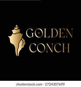 Conjunto de vetor de logotipo de concha dourada - Símbolo de concha de mar de luxo para marca e design de identidade