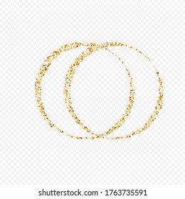 Golden Confetti Art Transparent Background. Bridal Circle Background. Yellow Splash Effect Banner. Dot Abstract Backdrop.