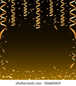Golden confetti background