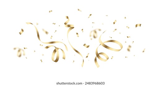 golden confetti background for festival decoration vector illustration