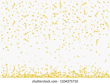 Golden confetti background, Flying confetti. Festive holiday background