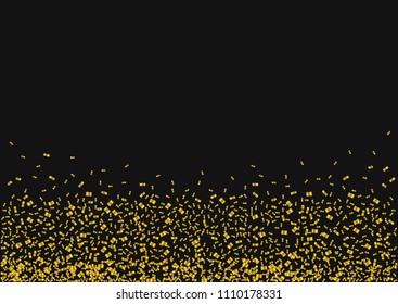 Golden confetti background, Flying confetti. Festive holiday background