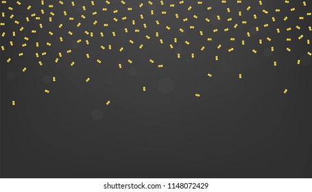 Golden confetti background, golden glitters stars. Festive holiday background