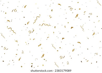 Golden confetti background or gold confetti falls