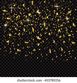 Golden confetti background from mast cells. Vector illustration