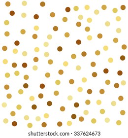 Golden confetti background. Polka dot.