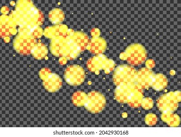 Golden Confetti Hintergrund Transparenter Vektorgrafik. Spot Holiday Illustration. Lichtkarte. Blur Bokeh Leuchtstoffvorlage. Gold Overlay.
