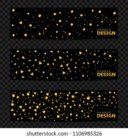 Golden confetti banners