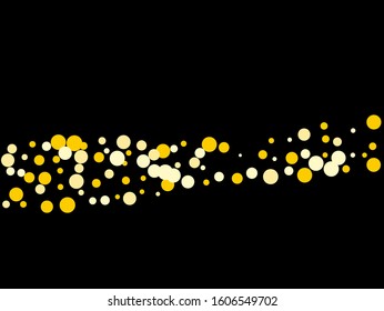 Golden confetti. Beautiful festive background, great design for any purposes. Xmas vector background. Round shape. Creative vector element. Festival decor.