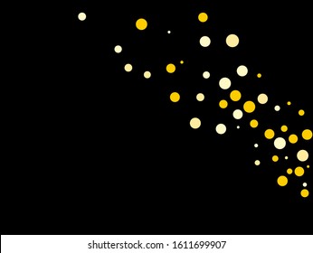 Golden confetti. Beautiful festive background, great design for any purposes. Xmas vector background. Round shape. Creative vector element. Festival decor.