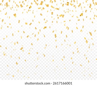 Golden confetti for birthday, party, festival fair, celebration, and congratulation. luxury greeting banner background