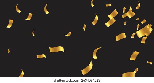Golden Confetti Cascade on a Dark Canvas: A Luxury Design for New Year’s Eve Posters and Holiday Invitations. Glamour falling glitter. New year wallpaper .brochure template. Cover texture design.