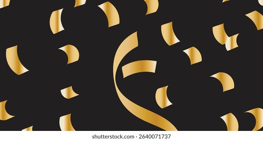 Golden Confetti Cascade on a Dark Canvas: A Luxury Design for New Year’s Eve Posters and Holiday Invitations. Glamour falling glitter. New year wallpaper .brochure template. Cover texture design.