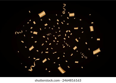 golden confetti  celebration party design vector free
