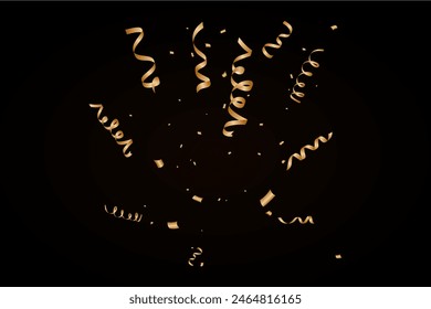golden confetti  celebration party design vector free