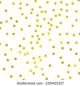 Golden confetti dots seamless pattern. Great for baby and nursery fabric, wallpaper, giftwrap, wedding invitations as well as Birthday projects.