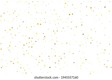Golden Confetti Explosion. Gold Round Holiday. Orange Bubble Circle. Tiny Falling Celebrate. Yellow Glitter Background. Texture Vector. Gold Carnival Holiday. Birthday Sparkle.