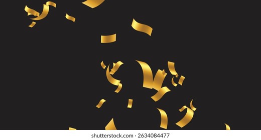 Golden Confetti Explosion on Black Canvas: A Luxury Design for New Year’s Eve and Celebration Posters. Glamour falling glitter. New year wallpaper .brochure template. Cover texture design.