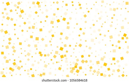 Golden Confetti in the Form of Rectangles on White Background