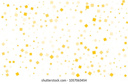Golden Confetti in the Form of Rectangles on White Background