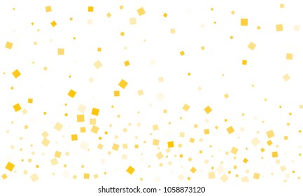 Golden Confetti in the Form of Rectangles on White Background