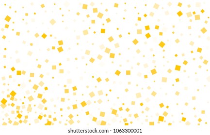 Golden Confetti in the Form of Rectangles on White Background