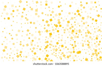 Golden Confetti in the Form of Rectangles on White Background