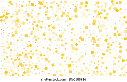 Golden Confetti in the Form of Rectangles on White Background
