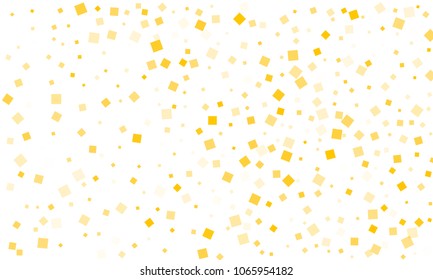 Golden Confetti in the Form of Rectangles on White Background