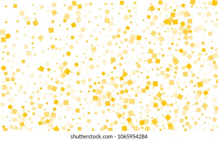 Golden Confetti in the Form of Rectangles on White Background