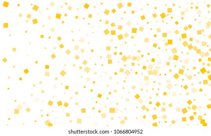 Golden Confetti in the Form of Rectangles on White Background