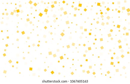 Golden Confetti in the Form of Rectangles on White Background