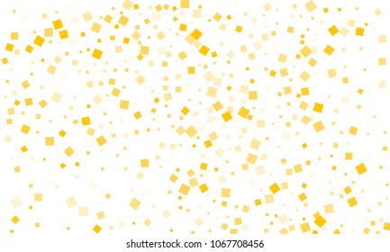 Golden Confetti in the Form of Rectangles on White Background