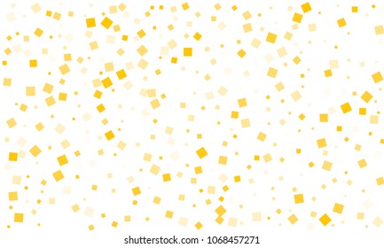 Golden Confetti in the Form of Rectangles on White Background
