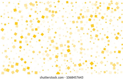 Golden Confetti in the Form of Rectangles on White Background