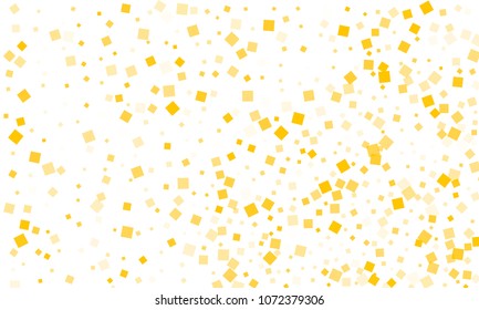 Golden Confetti in the Form of Rectangles on White Background