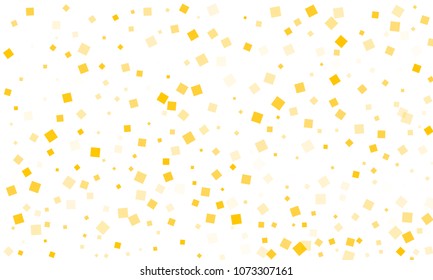 Golden Confetti in the Form of Rectangles on White Background