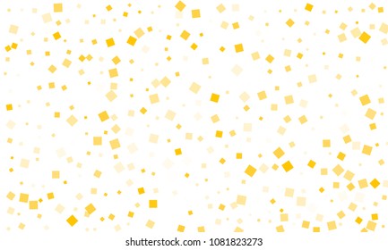 Golden Confetti in the Form of Rectangles on White Background