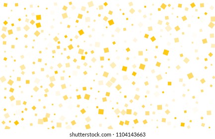Golden Confetti in the Form of Rectangles on White Background