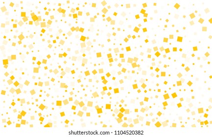 Golden Confetti in the Form of Rectangles on White Background