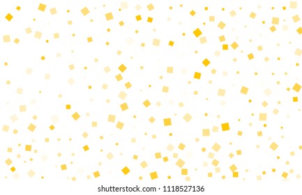 Golden Confetti in the Form of Rectangles on White Background