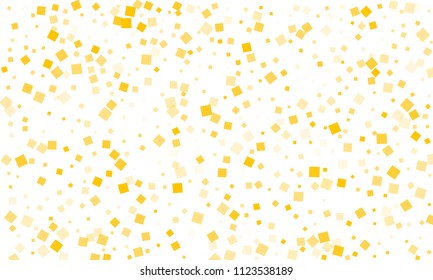 Golden Confetti in the Form of Rectangles on White Background