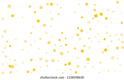 Golden Confetti in the Form of Rectangles on White Background
