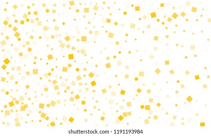 Golden Confetti in the Form of Rectangles on White Background