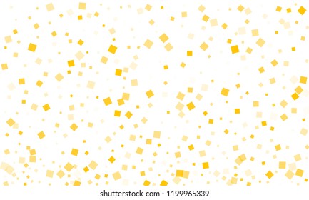 Golden Confetti in the Form of Rectangles on White Background