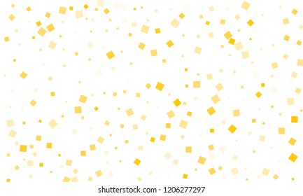 Golden Confetti in the Form of Rectangles on White Background
